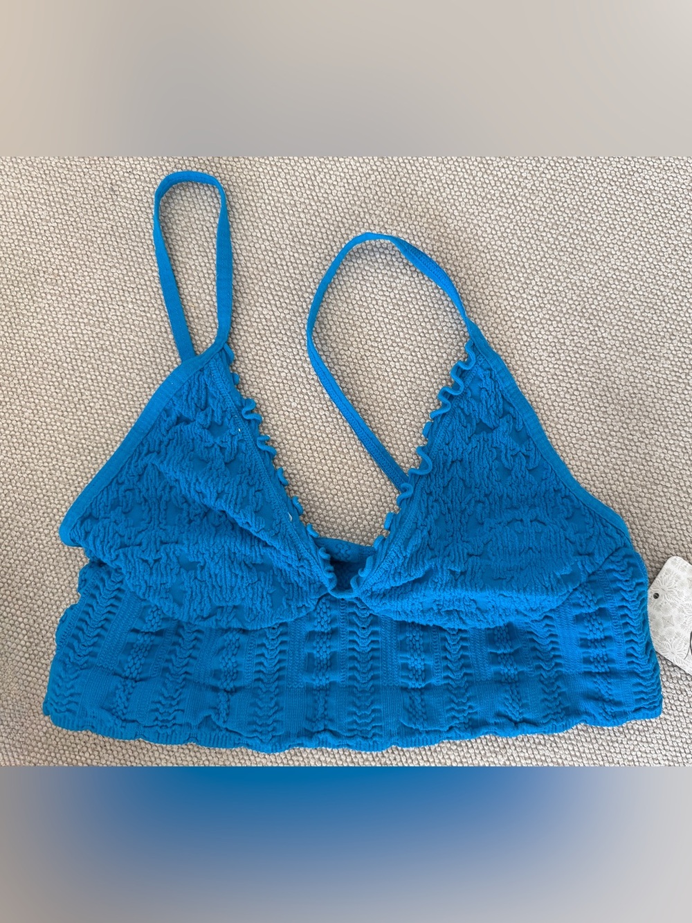 FREE PEOPLE Heirloom Seamless Bralette / Blue / XS Intimately